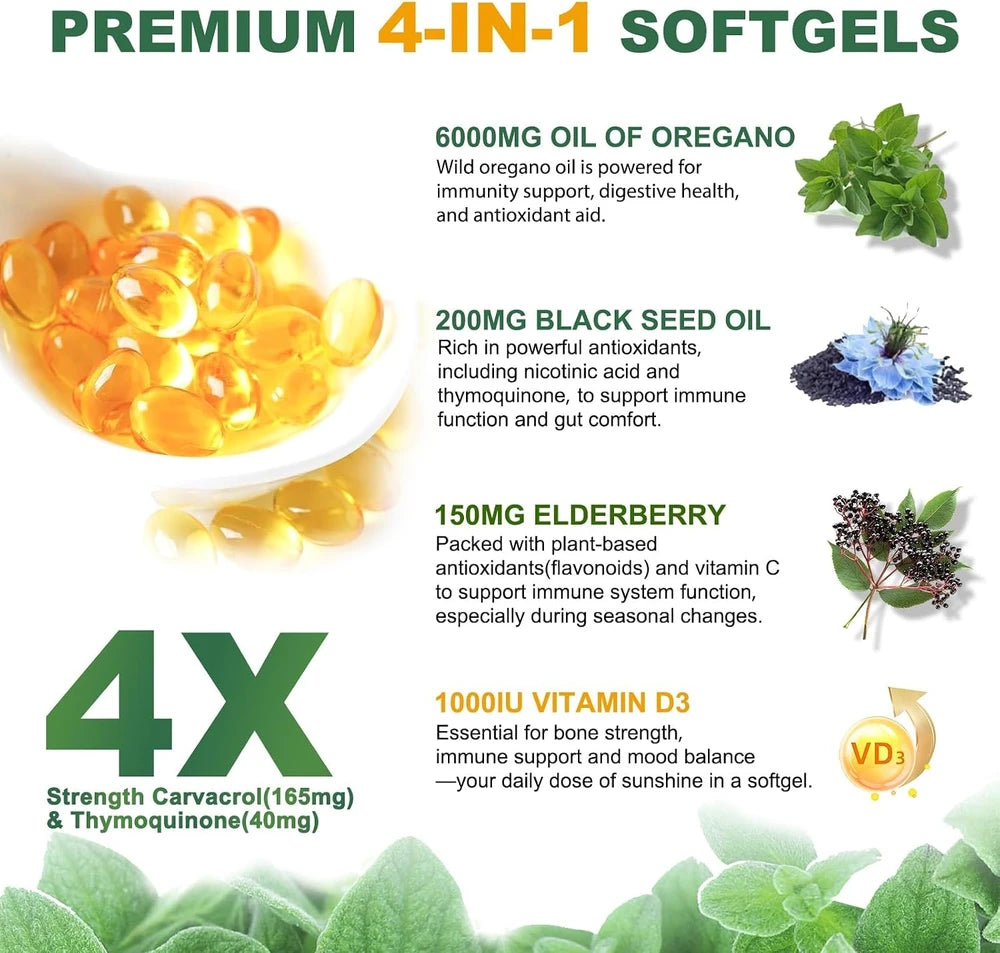 ACEITE DE OREGANO CON COMINO NEGRO Y VITAMINA D